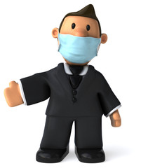 3D Illustration of a cartoon businessman