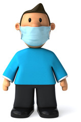 3D Illustration of a cartoon man