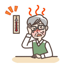 熱中症　室内　おじいさん
