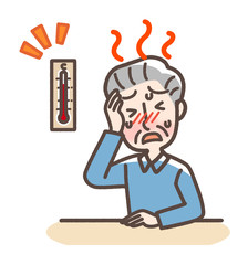 熱中症　室内　おじいさん