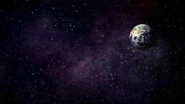 Planeta tierra girando sobre su eje en el espacio