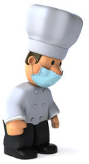 3D Illustration of a cartoon chef