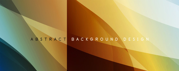 Wave liquid style lines with shadows and light on gradient background