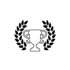 Winner trophy cup icon isolated on white background