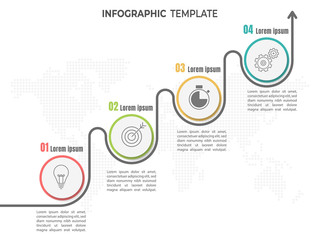 Infographic timeline 4 steps or options.