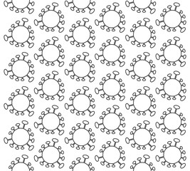 The seamless virus pattern on the background is white.