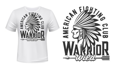 T-Shirt 3D Printed Wild West American Indian Feather Headdress Designed Element
