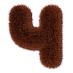 3d decorative wild zoo bear texture animal fur russian characters. Fun 3d rendering lettering. 