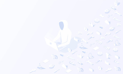 Work from home background Technology tool Social media isometric vector design.