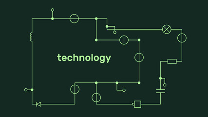 Electronic circuit scheme. Technology concept. Vector.