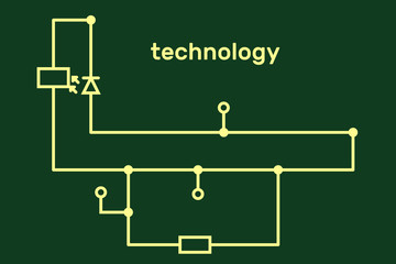 Electronic circuit scheme. Technology concept. Vector.