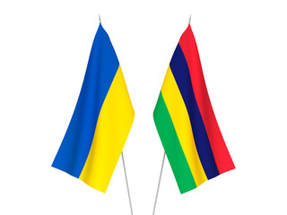 Ukraine and Republic of Mauritius flags
