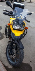 Front view of the motorcycle closeup