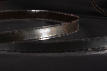 old film strip close up