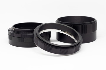 Extension tube dissasembled in multiple parts of different lengths for macro photography. Cheap...