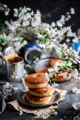Glazed tres leches donuts.selective focus.
