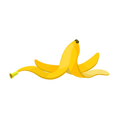 Banana peel vector icon.Cartoon vector icon isolated on white background banana peel.