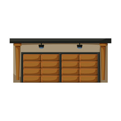 Garage of building vector icon.Cartoon vector icon isolated on white background garage of building.