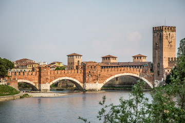 Scaliger bridge over the Adige river in Verona, Veneto, Italy
