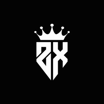 ZX logo monogram emblem style with crown shape design template