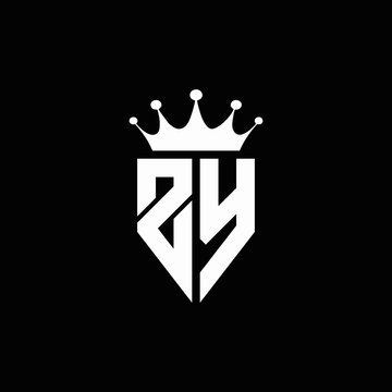 ZY logo monogram emblem style with crown shape design template