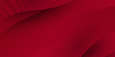 Modern red background for presentation design and business card. Vector illustration with 3d abstract waves decoration. Suit for corporate, business, fashion industry, game, and much more