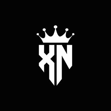 XN logo monogram emblem style with crown shape design template