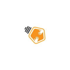 Light bulb lamp  idea logo icon