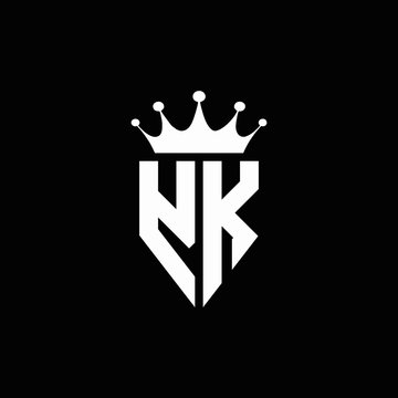 YK logo monogram emblem style with crown shape design template