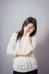 Obraz premium girl sleeping on a hand