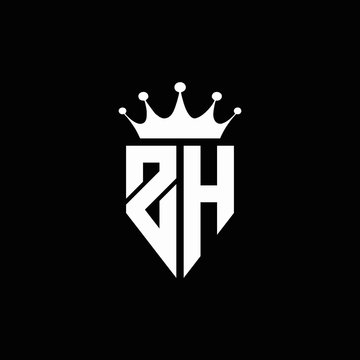ZH logo monogram emblem style with crown shape design template