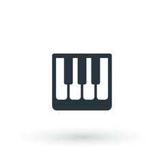 Keyboard piano vector Musical instrument illustration design Music and pianist, musician, synthesizer symbol. Flat Vector illustration. Button Set