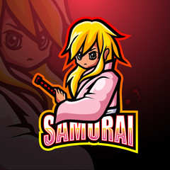 Samurai mascot esport logo design