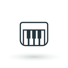 Keyboard piano vector Musical instrument illustration design Music and pianist, musician, synthesizer symbol. Flat Vector illustration. Button Set