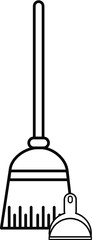 A broom black and white vector