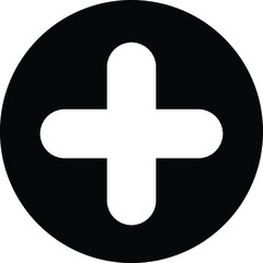 White cross on black background medical sign black and white vector