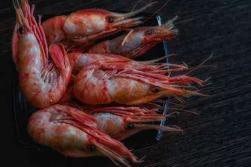 cooked shrimp on a white background