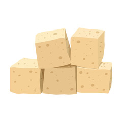 Cheese tofu vector icon.Cartoon vector icon isolated on white background cheese tofu.