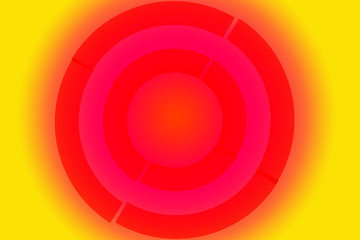 Trendy Abstract Red Circles On Yellow Background