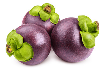 mangosteen isolated on white background, clipping path, full depth of field