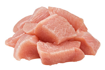 Raw chicken, fillet, isolated on white background, clipping path, full depth of field