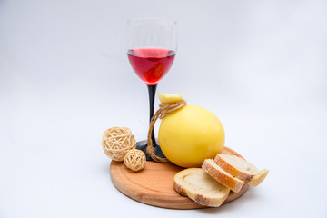 still life with red wine