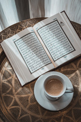 cup of coffee and quran