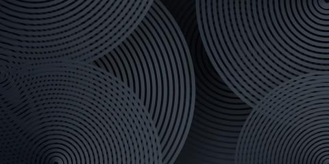 3d render spiral abstract black crystal background, faceted texture, macro panorama, wide panoramic polygonal wallpaper. Black metal texture steel background. Perforated sheet metal.