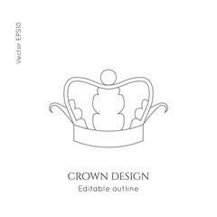Linear logo Crown  Vector
