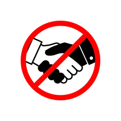 No handshake icon vector illustration. Stop contact. No deal. No physical contact. Prevention of coronavirus disease