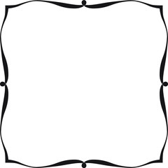 Square black classic frame with curls.