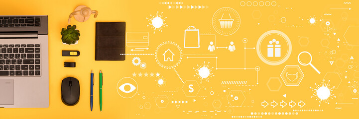 Online shopping during the coronavirus epidemic. Protect concept.