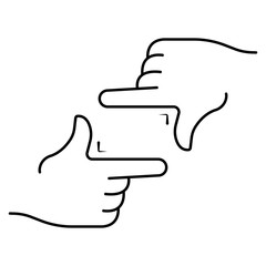 hands photo frame icon vector