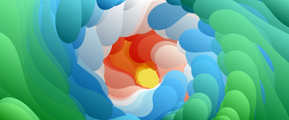 Abstract liquid background. Swirled paint. Digital paint vortex. 3d vector illustration.